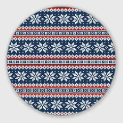 Круглый коврик для мышки Knitted Christmas Pattern