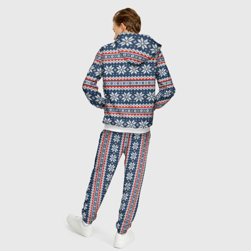 Мужской 3D костюм с принтом Knitted Christmas Pattern, вид сзади #2