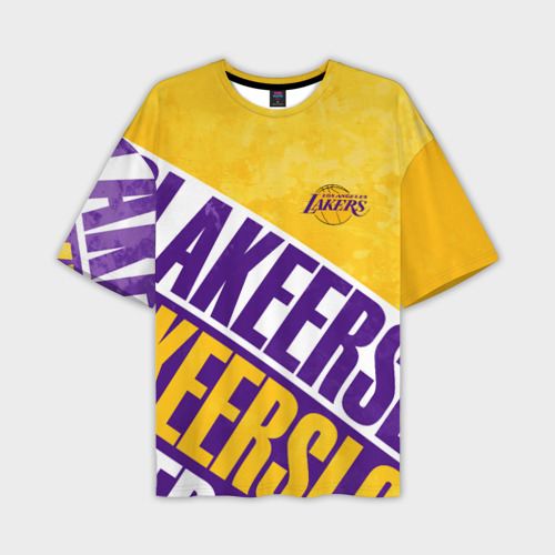 Мужская футболка оверсайз с принтом Лос Анджелес Лейкерс Los Angeles Lakers, вид спереди №1