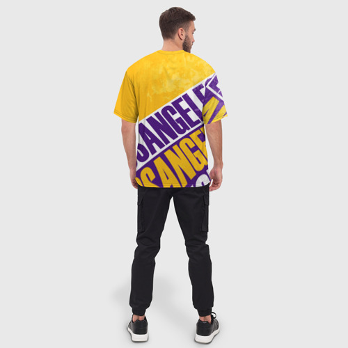 Мужская футболка oversize 3D Лос Анджелес Лейкерс Los Angeles Lakers, цвет 3D печать - фото 4