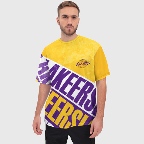 Мужская футболка oversize 3D Лос Анджелес Лейкерс Los Angeles Lakers, цвет 3D печать - фото 3