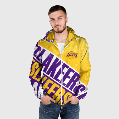 Мужская ветровка 3D Лос Анджелес Лейкерс Los Angeles Lakers, цвет белый - фото 3