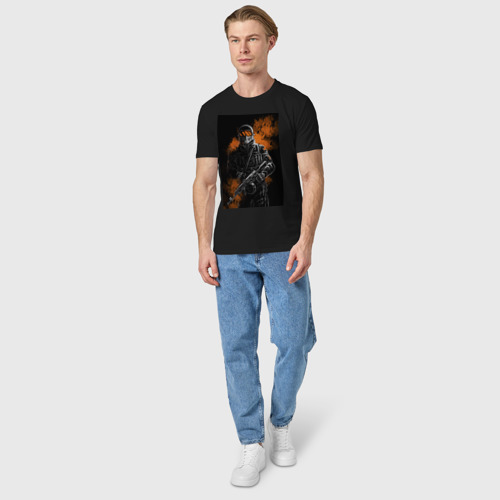 Мужская футболка хлопок Вооруженный, цвет черный - фото 5