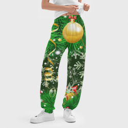 Женские джоггеры оверсайз 3D Новогоднее Настроение Елка - фото 2