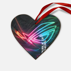 Деревянная игрушка Сердце ROG Gaming логотип