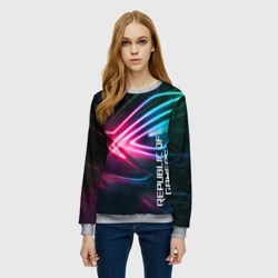 Женский свитшот 3D ROG Gaming логотип - фото 2