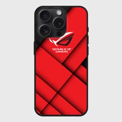 Чехол силиконовый для Apple iPhone 15 Pro Мax матовый ROG - republic of gamers