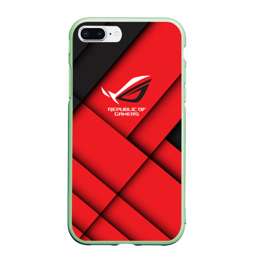 Чехол для iPhone 7Plus/8 Plus матовый ROG - republic of gamers, цвет салатовый