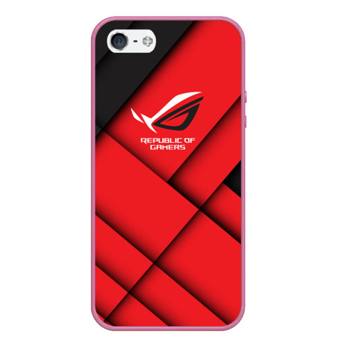 Чехол для iPhone 5/5S матовый ROG - republic of gamers, цвет малиновый