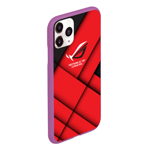 Чехол для iPhone 11 Pro Max матовый ROG - republic of gamers, цвет фиолетовый - фото 3