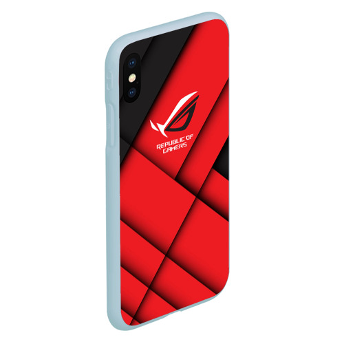 Чехол для iPhone XS Max матовый ROG - republic of gamers, цвет голубой - фото 3