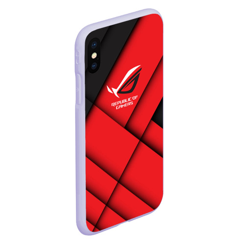 Чехол для iPhone XS Max матовый ROG - republic of gamers, цвет светло-сиреневый - фото 3