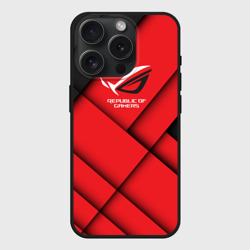 Чехол силиконовый для Apple iPhone 15 Pro матовый ROG - republic of gamers