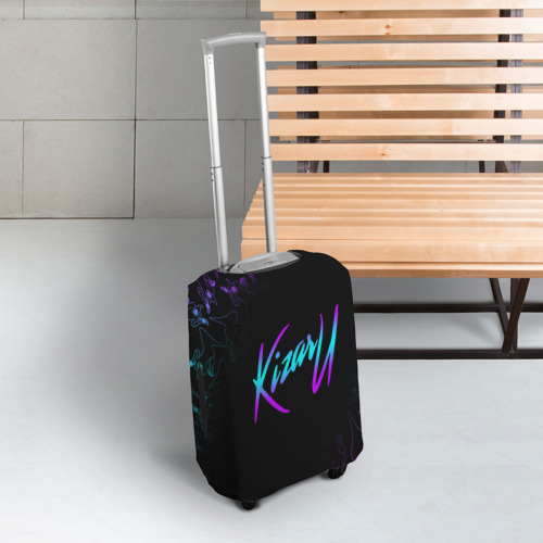 Чехол для чемодана 3D Кизару неон лого Kizaru neon, цвет 3D печать - фото 3