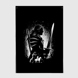 Постер Ведьмак с мечом the Witcher плотва
