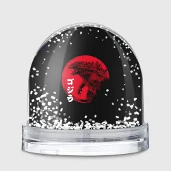 Игрушка Снежный шар Годзила, иероглифы