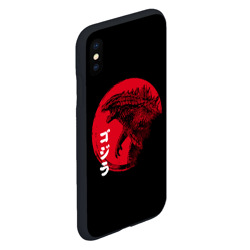 Чехол для iPhone XS Max матовый Годзила, иероглифы - фото 2