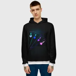 Мужская толстовка 3D Неоновые карты neon - фото 2