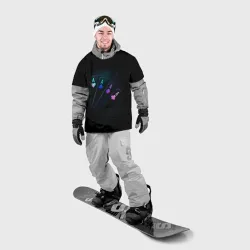 Накидка на куртку 3D Неоновые карты neon