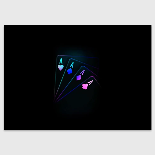 Поздравительная открытка Неоновые карты neon