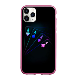 Чехол для iPhone 11 Pro Max матовый Неоновые карты neon