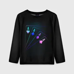 Детский лонгслив 3D Неоновые карты neon
