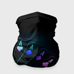 Бандана-труба 3D Неоновые карты neon