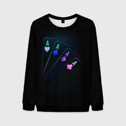 Мужской свитшот 3D Неоновые карты neon