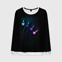 Мужской свитшот 3D Неоновые карты neon