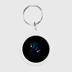 Брелок круглый Неоновые карты neon