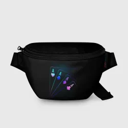 Поясная сумка 3D Неоновые карты neon