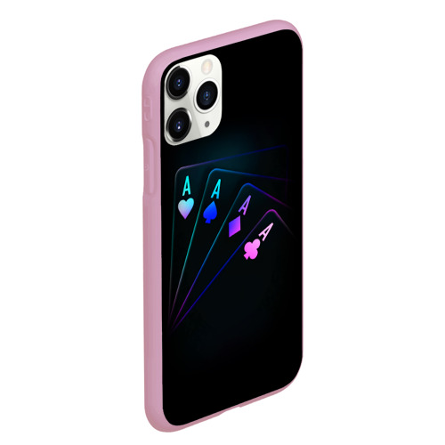 Чехол для iPhone 11 Pro Max матовый Неоновые карты neon, цвет розовый - фото 3