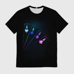 Мужская футболка 3D Неоновые карты neon