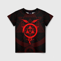 Детская футболка 3D Стальной алхимик красная эмблема