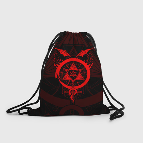 Рюкзак-мешок 3D Стальной алхимик красная эмблема
