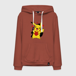 Мужская толстовка хлопок Пикачу и сердечко Pokenon Pikachu love