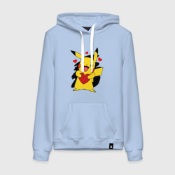 Женская толстовка хлопок Пикачу и сердечко Pokenon Pikachu love