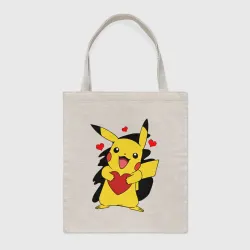 Шоппер BioNature Пикачу и сердечко Pokenon Pikachu love