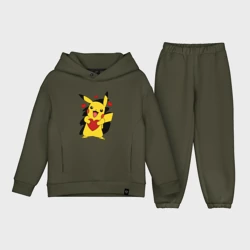 Детский костюм хлопок Oversize Пикачу и сердечко Pokenon Pikachu love