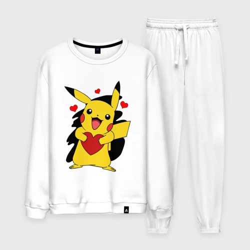 Мужской костюм хлопок Пикачу и сердечко Pokenon Pikachu love