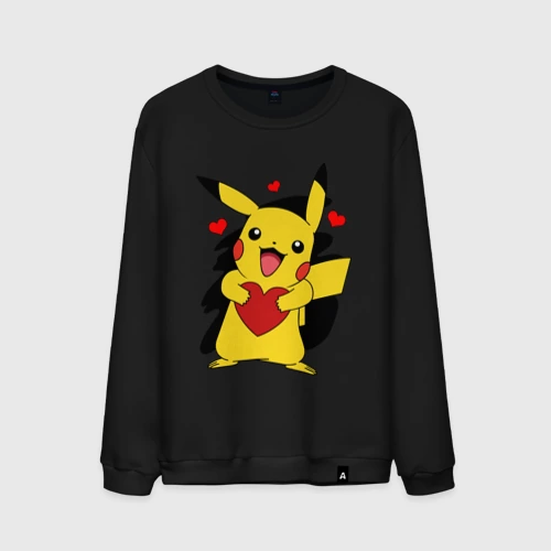 Мужской свитшот хлопок Пикачу и сердечко Pokenon Pikachu love