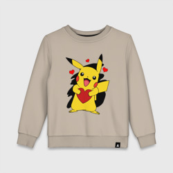 Детский свитшот хлопок Пикачу и сердечко Pokenon Pikachu love