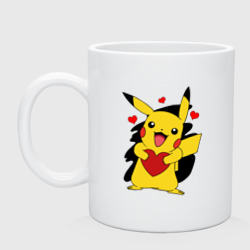 Кружка керамическая Пикачу и сердечко Pokenon Pikachu love