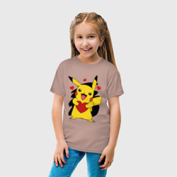 Детская футболка хлопок Пикачу и сердечко Pokenon Pikachu love - фото 2