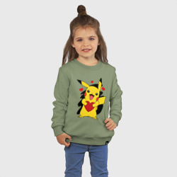 Детский свитшот хлопок Пикачу и сердечко Pokenon Pikachu love - фото 2