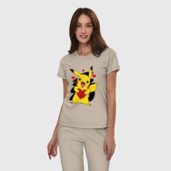 Женская пижама хлопок Пикачу и сердечко Pokenon Pikachu love - фото 2