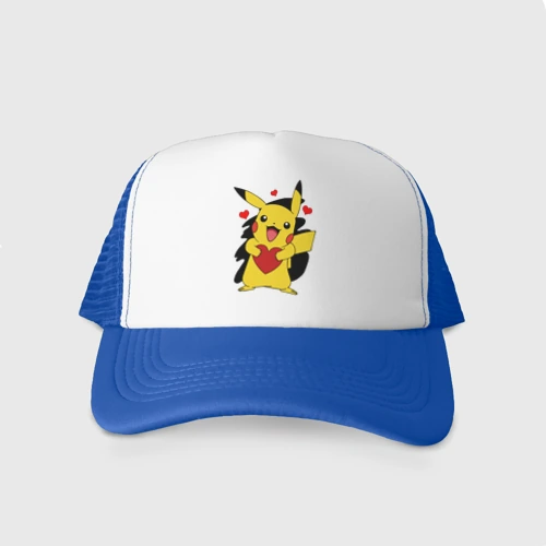 Кепка тракер с сеткой Пикачу и сердечко Pokenon Pikachu love