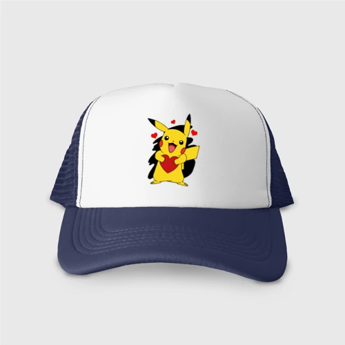Кепка тракер с сеткой Пикачу и сердечко Pokenon Pikachu love