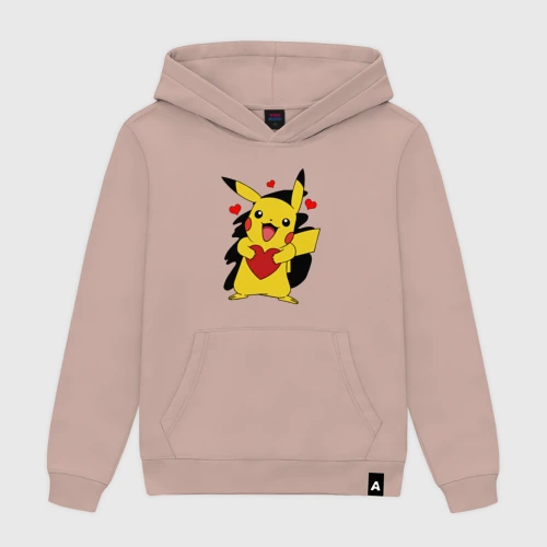 Мужская толстовка хлопок Пикачу и сердечко Pokenon Pikachu love