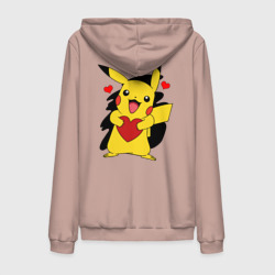 Мужская толстовка на молнии хлопок Пикачу и сердечко Pokenon Pikachu love